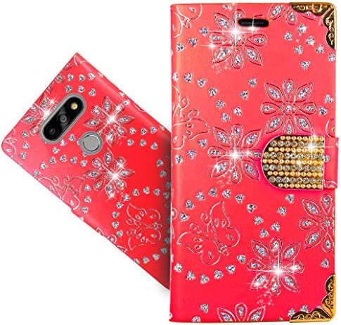 WenTian CaseExpert® Bling Luxury Diamond Leather Kickstand Flip novčanik torba poklopac za LG Aristo 5 Plus / LG K31 Pink