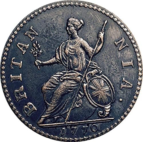 1770 British Coin čisti bakar rustikalni kovanica Craft kolekcija kolekcija kolekcija kovanica