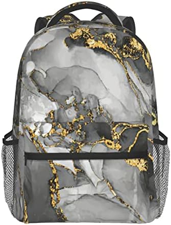 Ruksak za laptop, crni i zlatni mramorni ruksaci za muškarce Žene Sport ruksak casual trajan veliki pad za školski posao na otvorenom