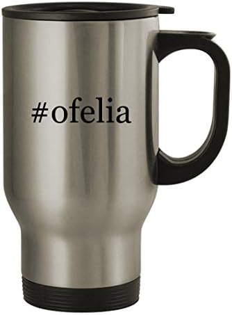 Knick klackant pokloni Ofelia - 14oz hashtag od nehrđajućeg čelika putnička kafa, srebrna