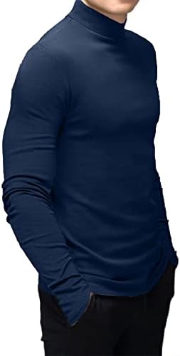 Rela Bota Muške modne T-majice mogla se rukovati turtleneck donjim tvarskim rubnim ručicama slim na dugim rukavima Slim Fit Stretch