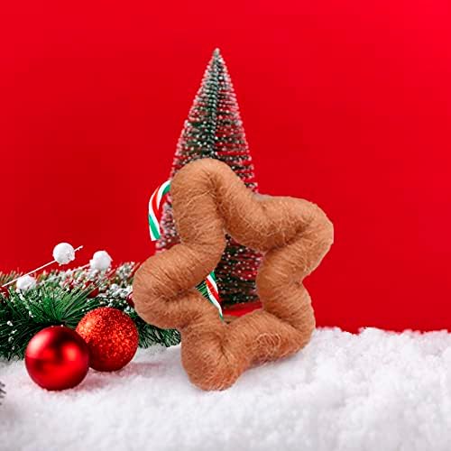 Bling luk Pompele DIY ručno rađene božićne ukrase male privjeske od vune 6,5cm šuplja zvijezda vintage božićni kamin Garland