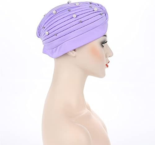 FXHixiy turban kape za žene perle prevezene čvorove HAPS Chemo Beanies Headwrap kape za poklopac za kosu raka