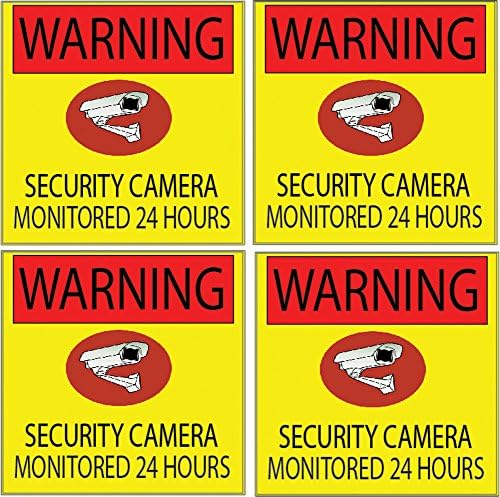 Sigurnost upozorenja 4 Pakovanje Video kamera Nadgledanje nadgleda 24-satna naljepnica naljepnica naljepnica na naljepnici na otvorenom