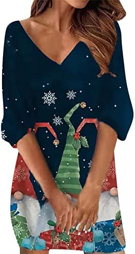 Ženska božićna čipka bez rukava za ispis Vintage Swing Xmas Party haljine sa pojasom