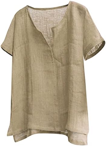 Košulje bez bora za muškarce prozračna pamučna posteljina kratki rukav udoban labavi kroj vrhovi veliki & amp; Visok stilski majica