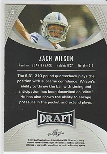 2021 List Nacrt 3 Zach Wilson Byu Cougars XRC NFL Fudbalska karta NM-MT