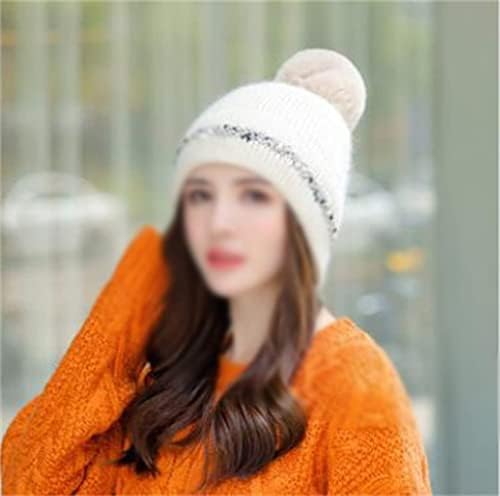 Merlin's Market Hat Winter Plus Velvet za tople jesenske dame Slatki i sladak pleteni šal s dvodijelnim odijelom zimskog šešira