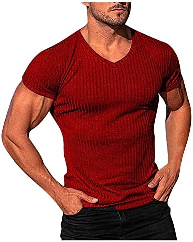 RTRDE muške majice kratki rukav ležerni tanak fit osnovna kratka modna majica V-izrez ljeti vrh majice