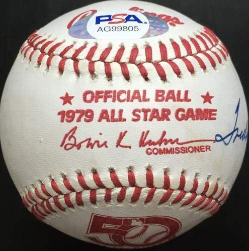 Freddie Lindstrom Autographied 1979 All Star Baseball, PSA razred ** NM-MT 8 ** - AUTOGREM BASEBALLS