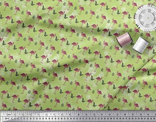 Soimoi pamučni dres tkanina Check, tropsko lišće & Flamingo Bird štampana tkanina 1 dvorište 58 inča širine