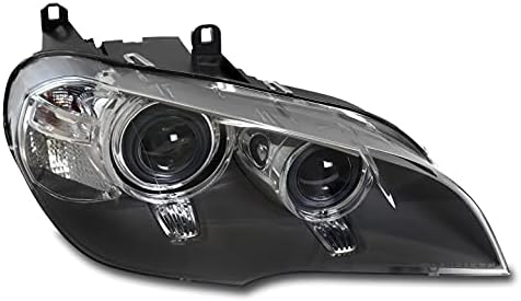 ZMAUTOPARTS projektor farovi farovi Crna suvozačeva strana kompatibilna sa 2011-2013 BMW X5 [za fabriku HID / AFS]