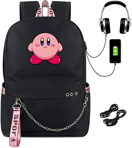 Roffatide Anime ruksačka torba za knjige Laptop školska torba sa USB punjenjem porta i slušalica