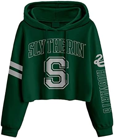 Harry Potter Womens / Dame College Slytherin Crop Hoodie