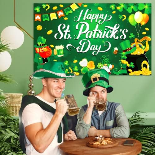 St Patricks dan pozadina, 71 X 43 Happy St Patricks dan Banner St Patricks dan dekoracije Shamrock Irski Luck dan Saint Patrick Banner