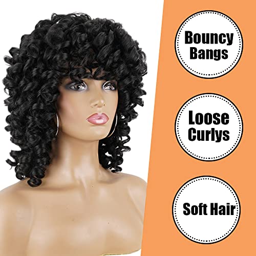 PHOENIXFLY kratke Afro kovrčave sintetičke kose perike za crne žene afričke prirodne crne labave kovrčave pahuljaste dužine ramena