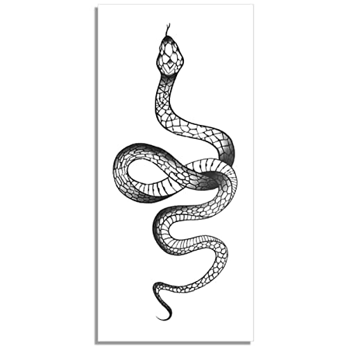 Modni Realistični naljepnice za privremene tetovaže crne zmije velike veličine za žene muškarce vodootporna lažna tetovaža struk podlaktica