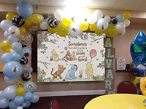 Smile World Classic Winnie Baby tuš dekoracije Infant Pooh i prijatelji Spring Landscape Backdrop 5x3 ft novorođene rođendanske zabave