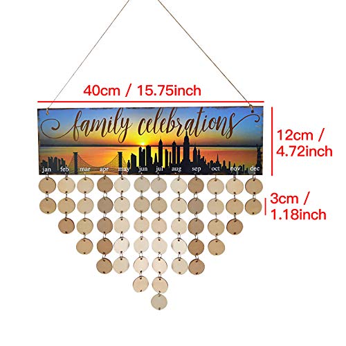 Decor drveni podsjetnik porodični kalendar dekoracija rođendanske ploče & visi zidni kalendar 2022