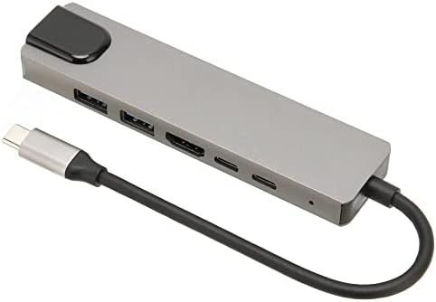 USB C Hub Multiport Adapter, 6 u 1 USBC Hub sa 87W napajanjem, 4K HDMI, Ethernet,USB C port za prenos podataka i 2 USB porta, 5 Gbps